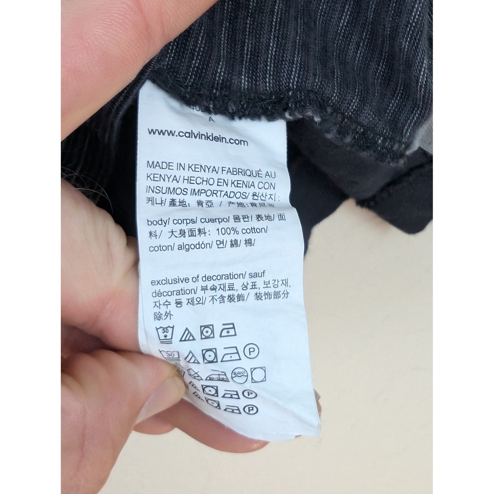 Calvin Klein Mens Liquid Touch Polo Shirt Black Grey Striped Colorblock M - Picture 4 of 6